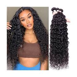 Human Hair Bundles 12A brasilianische Wasserwellen-Bündel, 100% unverarbeitetes reines Echthaar, Remy-Haarbündel mit tiefen Wellen und lockigem Haar human hair weave (Size : 12A, Color : 16inch 1pc von FUHAI-666