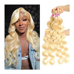 Human Hair Bundles Blonde Menschliches Haar Bundles 613 Körper Welle Bundles Menschliches Haar Brasilianische Haarwebart Bundles Remy Menschenhaar Extensions human hair weave (Color : #613, Size : 1 von FUHAI-666