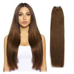 Human Hair Bundles Brasilianische glatte Haarwebart-Bündel, 35,6–71,1 cm, Höhenverhältnis, Remy-Haarverlängerungen, 100 g/Stück human hair weave (Size : 1Pcs/Lot, Color : #4_22INCHES) von FUHAI-666