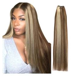 Human Hair Bundles Brasilianische glatte Haarwebart-Bündel, 35,6–71,1 cm, Höhenverhältnis, Remy-Haarverlängerungen, 100 g/Stück human hair weave (Size : 1Pcs/Lot, Color : P6/613_14INCHES) von FUHAI-666