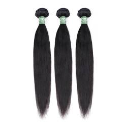 Human Hair Bundles Glattes Haarbündel, brasilianisches 100% Remy-Echthaar, 1/3/4 Bündel, natürliches schwarzes, knochengerades Menschenhaar human hair weave (Size : 10 10 10 10) von FUHAI-666