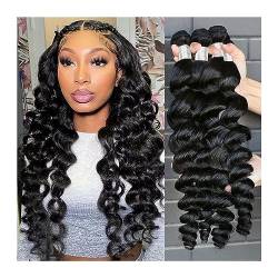 Human Hair Bundles Rohe Peruanische Haarwebart Bundles Menschliches Haar Bundles 30 Zoll Lose Welle Bundle Remy Extensions1/ 3/4 Bundles for Frauen human hair weave (Size : 18 20 22) von FUHAI-666