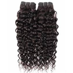 Human Hair Bundles Wasserwellen-Bundles, Original-Menschenhaar, 95 g pro 12A, hochwertige brasilianische Webhaarverlängerungen, 1/2/3 Bundles, reines Haar human hair weave (Color : Water Wave Bundles von FUHAI-666