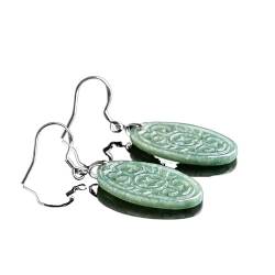 FUISSE Birmanische Jade Ohrringe Schmuck Geschenke Grün Stein Amulett Echte Hetian Jade Ohrringe für Damen von FUISSE