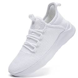 FUJEAK Damen Straßenlaufschuhe Walkingschuhe Turnschuhe Fitnessstudio Sportschuhe Sneaker Running Tennis Schuhe Freizeit Laufschuhe Fashion Leichtgewichts Atmungsaktiv Sneakers Weiß EU 41 von FUJEAK