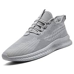 FUJEAK Damen Turnschuhe Sportschuhe Leichtgewichts Fashioh Sneaker Schuhe Straßenlaufschuhe Laufschuhe Walkingschuhe Hellgrau 38 von FUJEAK