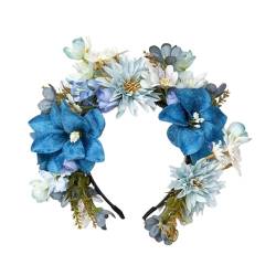Elegantes Blumen-Stirnband, bunte Blumen, Kopfbedeckung, zartes Blumen-Haar-Accessoire, Kopfschmuck für Fotoshootings, Hochzeits-Haarkranz von FUKAJOMFEN