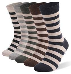 FULIER Mens 5 Pack Baumwolle Rich Smart Design Bunte bequeme Kleid Calf Socken (Color8) von FULIER
