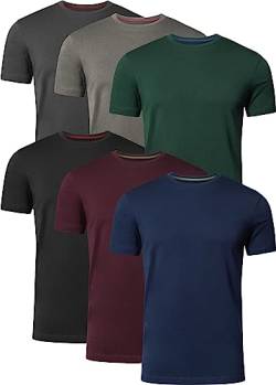 FULL TIME SPORTS® Tech 3 4 6 Pack Assorted Langarm-, Kurzarm Casual Top Multi Pack Rundhals T-Shirts (Medium, 6 Pack - Dark Assorted) von FULL TIME SPORTS