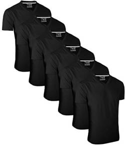 FULL TIME SPORTS - 639 6 Pack Tech Schwarz V-Ausschnitt T-Shirt Combo (10) - Small von FULL TIME SPORTS