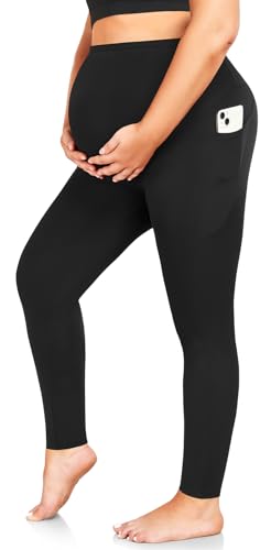 FULLSOFT Weiche Schwangerschafts-Workout-Leggings mit Taschen über dem Bauch, Schwangerschaft, Yogahose von FULLSOFT