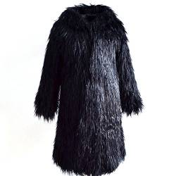 FULUOYIN Fellmantel Damen Langarm Kapuze Lange Faux Pelz Kunstpelz Mantel Winter von FULUOYIN