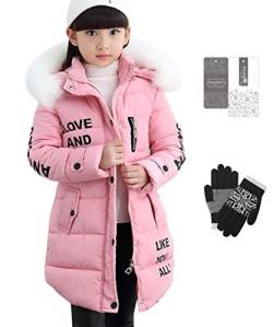 FULUOYIN Mädchen Winterjacke mit Fellkapuze Outerwear Oberbekleidung Verdichte Kinderjacke Wintermantel Mantel Parka von FULUOYIN