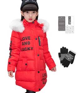 FULUOYIN Mädchen Winterjacke mit Fellkapuze Outerwear Oberbekleidung Verdichte Kinderjacke Wintermantel Mantel Parka von FULUOYIN