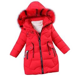 FULUOYIN Winterjacke Mädchen Kinder Wintermantel Girl Lange Steppjacke mit „ Love“ Sticken Design von FULUOYIN