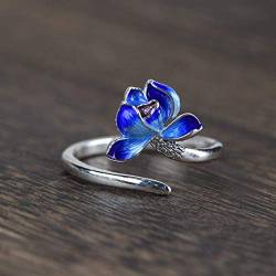 Verstellbarer Ring für Damen – Lotusblüten-S925-Ringe, verstellbarer offener Ring, modischer Ehering, Verlobungsschmuck, für Damen, Party-Ring-Schmuck, Geschenk für Frauen und Mädchen von FULYA