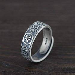 Verstellbarer Ring für Frauen – Wunschsegen-Muster-Design, S925-Ringe, minimalistischer, verstellbarer offener Ringschmuck, Eheringe, Ewigkeitsring, Geschenk für Frauen und Mädchen von FULYA