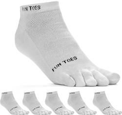 FUN TOES Zehensocken für Männer, leichtgewichtig, 6-Paar-Vorteilspack (Weiß) von FUN TOES