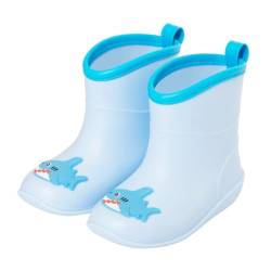 FUNCOO PLUS Gummistiefel für Kleinkinder, Babyblau, für Jungen und Mädchen, kleine Kinder, Tierhai, Gummistiefel, Regenstiefel, Gummistiefel, wasserdichte Stiefel, 1–6 Jahre, Größe 6 von FUNCOO PLUS