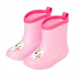 FUNCOO PLUS Kleinkind Baby Rosa Gummistiefel für Jungen Mädchen, Kleinkinder Einhorn Gummistiefel Regenstiefel Gummistiefel Wasserdichte Stiefel 1-6 Jahre von FUNCOO PLUS