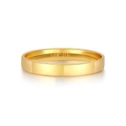 FUNEIA 14K Gold Filled Band Ring for Damen Herren Stapelringe 1mm 2mm 3mm 4mm 5mm Flache Gold Fingerring Wasserfest Statement Verlobungsringe Ehering Comfort Fit Größe 52-62 von FUNEIA