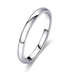 FUNEIA Silber Band Ring Damen Herren 1-8mm Breit Edelstahl Ringe für Männer Frauen Simpel Polierte Trauring Ehering Verlobungsring Daumenring Finger Ring Größen 52, 54, 57, 60, 62, 65, 67 von FUNEIA