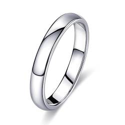 FUNEIA Silber Band Ring Damen Herren 1-8mm Breit Edelstahl Ringe für Männer Frauen Simpel Polierte Trauring Ehering Verlobungsring Daumenring Finger Ring Größen 52, 54, 57, 60, 62, 65, 67 von FUNEIA