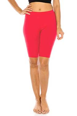 FUNGO Leggings Für Damen 1/2 Länge Capri Damen Sporthose Bunte Yoga Leggins F12 (46, Koralle) von FUNGO