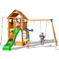 FUNGOO Spielturm FORTRESS Move+, mit Schaukel & Rutsche, Kletterwand von FUNGOO