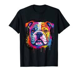 Englische Bulldogge Hund Hunde Hunderasse T-Shirt von FUNNY ART