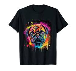 Pug Mops Hund Hunde Hunderasse T-Shirt von FUNNY ART