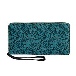 Lange Brieftasche Löwentanzdruck Clutch Wallets Reißverschluss mit großer Kapazität (Color : Blue) von FUNNYBSG