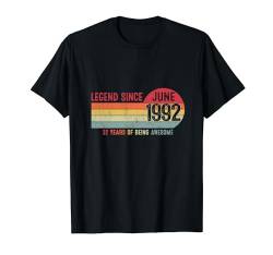 Juni 1992 32. Geburtstag Dekor Vintage Legend Since 1992 T-Shirt von FUNNYEXPRESS
