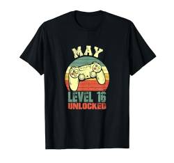 Lustiger 16. Geburtstag Gamer Boy Men Level 16 freigeschaltet Mai 2008 T-Shirt von FUNNYEXPRESS