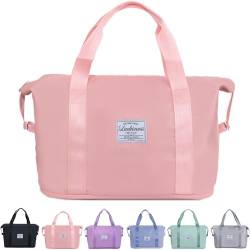 FUNSEED Reisetasche, 39 x 21 x 41 cm, einfaches Handgepäck, einfarbig, für Damen und Herren, Pink, Tragbare Reisetasche von FUNSEED