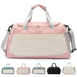 FUNSEED Reisetasche, faltbar, mit verstellbarem Gurt, für Damen und Herren, 19,6 x 9 x 10,6 cm, Pink, Tragbar von FUNSEED