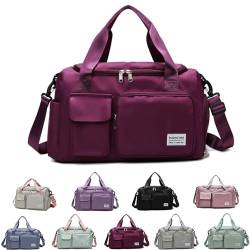 FUNSEED Reisetasche für Damen und Herren, 50 x 20 x 28 cm, Sporttasche, Handgepäck, Wochenender, Übernachtung, persönliche Gegenstände, Reisetasche, deep purple, Multifunktional: von FUNSEED