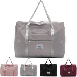 FUNSEED Reisetasche für Damen und Herren, 52 x 19 x 39 cm, große Kapazität, leicht, Handgepäcktasche, GRAU, Tragbare Reisetasche von FUNSEED