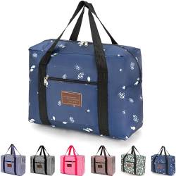 FUNSEED Reisetasche für Damen und Herren, 78 l, groß, wasserdicht, Handgepäcktasche, Blauer Streifen, Large 78L, Leichtgewichtig von FUNSEED