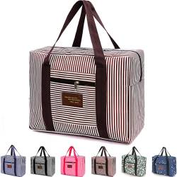 FUNSEED Reisetasche für Damen und Herren, 78 l, groß, wasserdicht, Handgepäcktasche, Braun, Middle 41L, Leichtgewichtig von FUNSEED