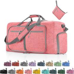 FUNSEED Reisetasche für persönliche Gegenstände, 65 l, Handgepäck, Wochenendtasche, Turnbeutel für Damen und Herren, Pink, 85L, Tragbare Reisetasche von FUNSEED