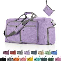 FUNSEED Reisetasche für persönliche Gegenstände, 65 l, Handgepäck, Wochenendtasche, Turnbeutel für Damen und Herren, Violett, 65L, Tragbare Reisetasche von FUNSEED