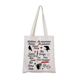FUNYSO Six of Crows Tragetasche The Crow Club Tote Grishaverse Tote Six of Crows Merch for Bookish, beige, 0 von FUNYSO