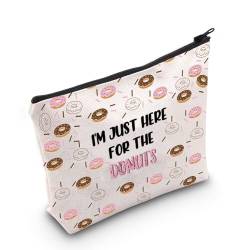 Kosmetiktasche mit Aufschrift "I'm Here to Eat All The Donuts", Geschenk für Donut-Liebhaber, I'm Here to Uk, 0 Stück von FUNYSO