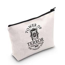 Make-up-Tasche mit Reißverschluss, Motiv: Tower Hotel inspiriert, gebrochenes weiß, TOWER OF TERROR UK, Harry's Girl Tasche UK von FUNYSO