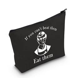 Serial Killer Gift True Crime Gift If You Can't Beat Them Eat Them Zipper Pouch Travel Bag Horror Gift (If You Can't Black UK), Schwarz von FUNYSO