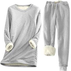 Damen Trainingsanzug Damen Hausanzug Damen Winter Gefüttert Und Warm Elegant 2 Teilig Sportanzug Damen Einfarbig Set Freizeitanzug Damen Fleece Jogginganzug Damen Mode 2-Teiliges von FUPODD