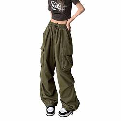 FUPODD Cargohose Damen Baggy y2k Arbeitshose Damen Cargo Jogginghose Weites Bein Freizeithose Damen mit Taschen Sporthose Trainingshose Winter Jogginghosen Hosen Elegant Fahrradhose Lang Laufhose von FUPODD