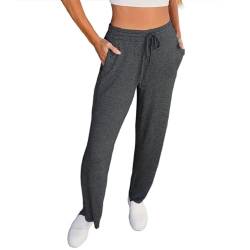 FUPODD Damen Jogginghose Slim Fit Hose Damen High Waist Sporthose Lang Damen Sporthose Eng Yogahose Damen Hoher Bund Freizeithose Damen Bequem Pumphose Chino Hose Stretch von FUPODD