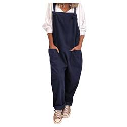 FUPODD Hosenanzüge für Damen Hosenanzug Damen Jumpsuit Elegant Sommer Kuschel Damen Overall Mit Schnallen Latzhose Damen Weites Bein Mit Taschen Latzhose Damen Jeans Seiten Tasche Playsuit Vintage von FUPODD